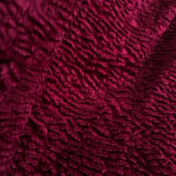 Vtg Y2K Burgundy Crushed Velvet Cropped Blazer Pantology Sz 10 Witchy Whimsigoth - Picture 3 of 7